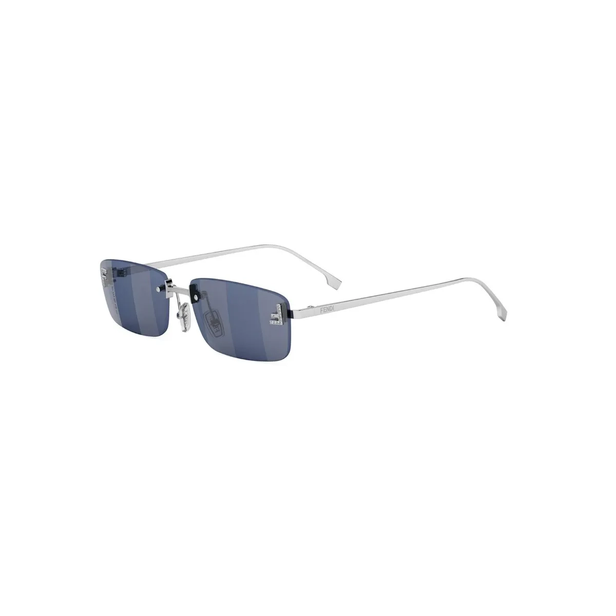 Óculos de Sol Fendi FE4172US_5416X Metal Prateado com lentes na cor Azul