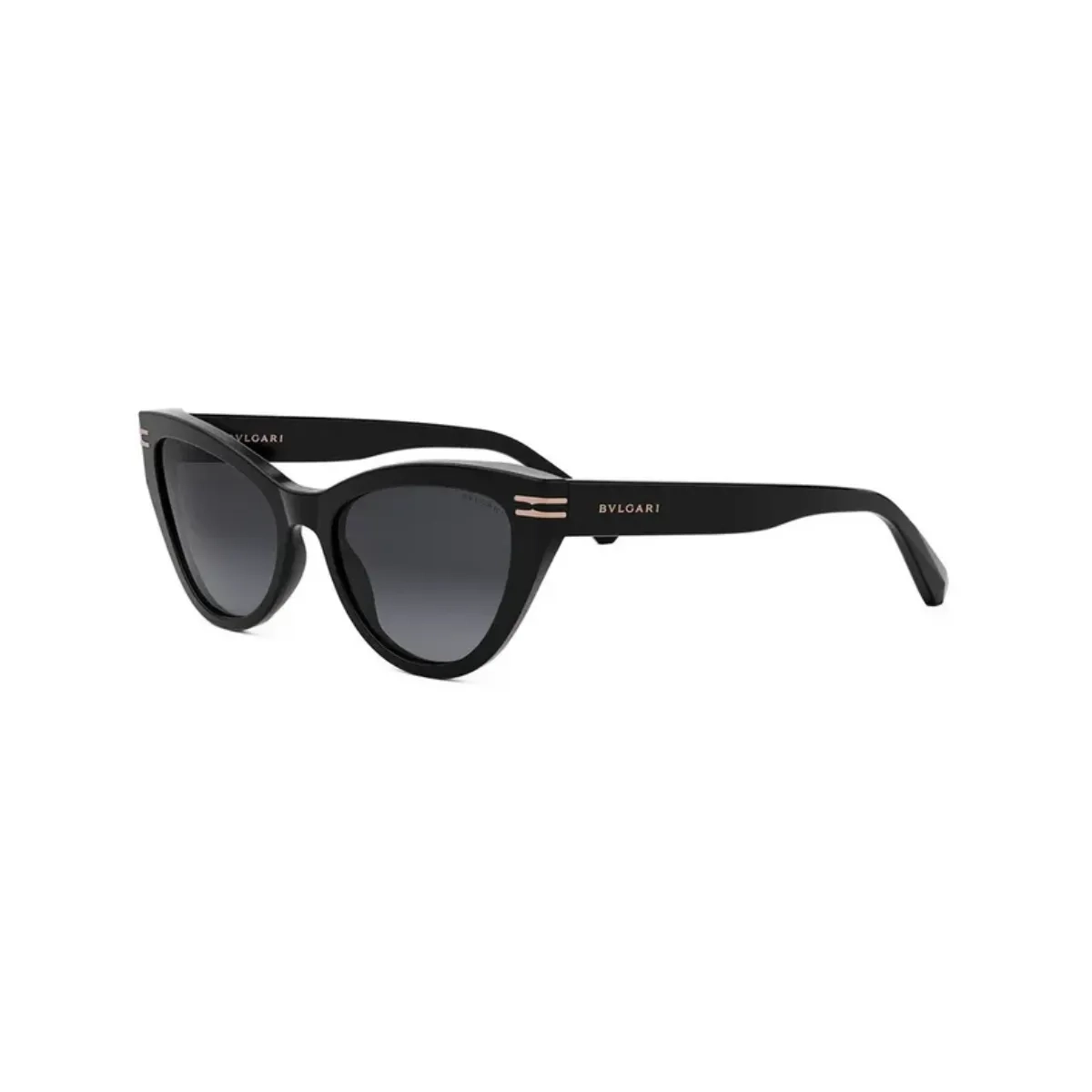Óculos de Sol Bvlgari BV40048I_5401B Acetato Preto com lentes na cor Cinza Degradê