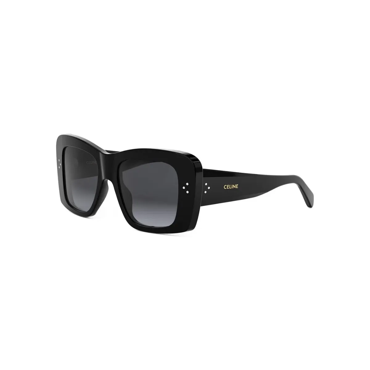 Óculos de Sol Celine CL40321I_5301B Acetato Preto com lentes na cor Fumê Degradê