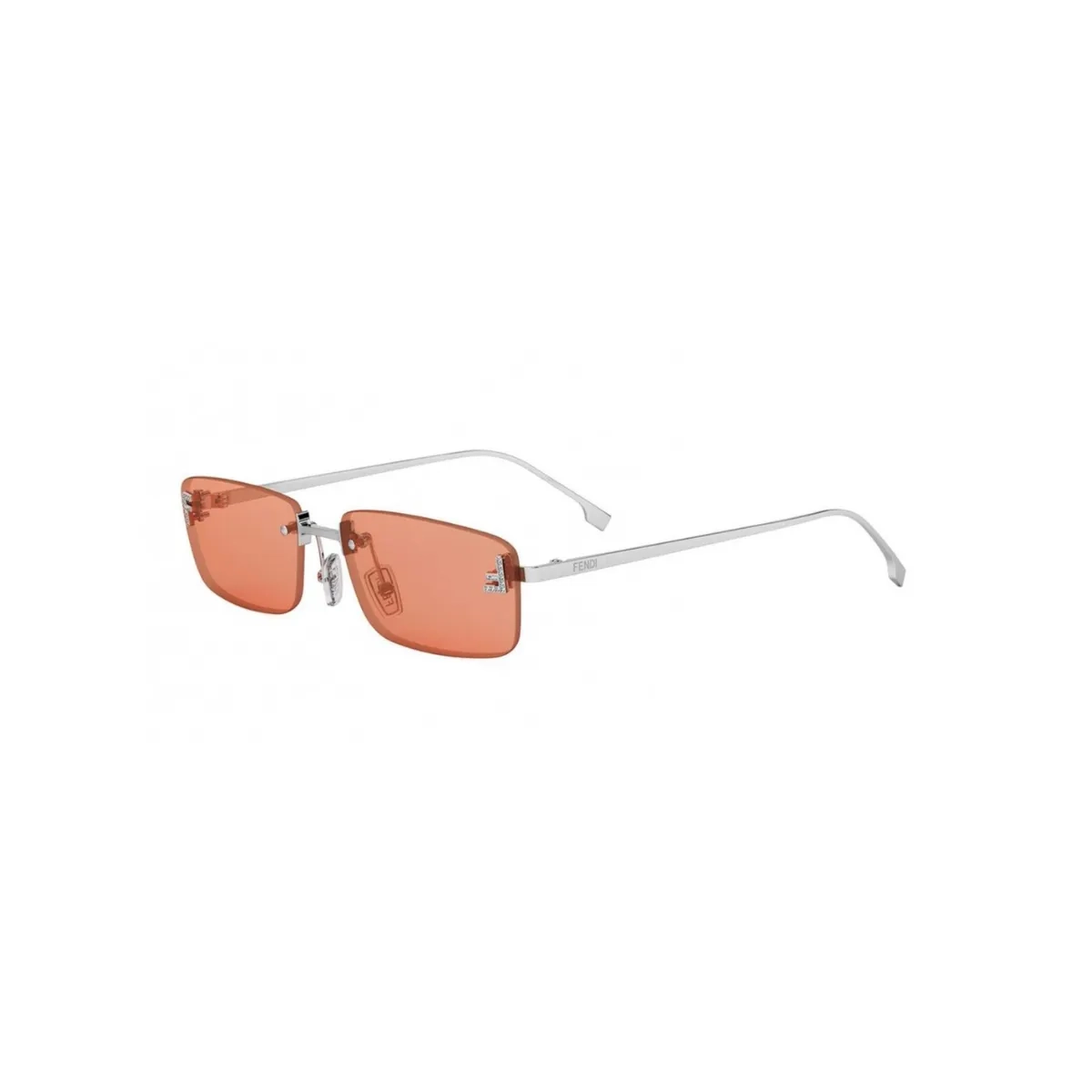 Óculos de Sol Fendi FE4172US_5416J Metal Prateado com lentes na cor Laranja