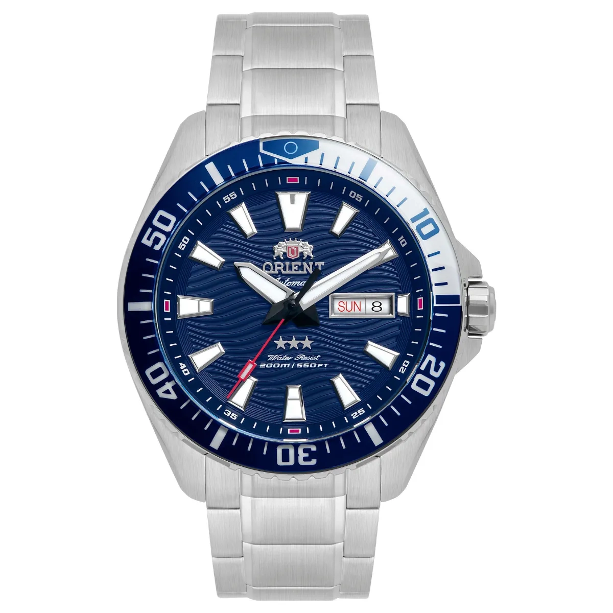 Relógio Orient Automático 3 Estrelas Sport Sea - YN6SS012 D1SX Azul