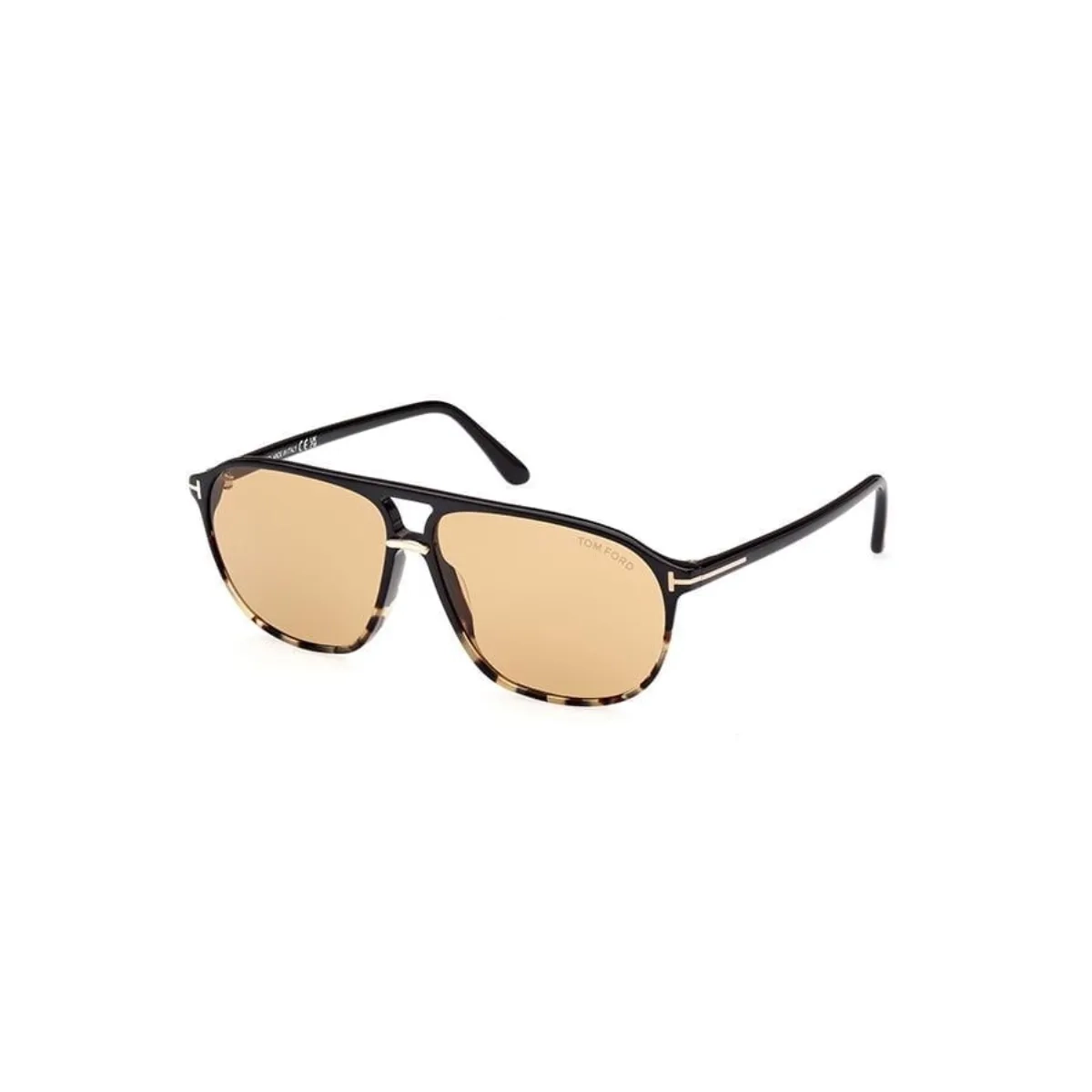 Óculos de Sol Tom Ford FT1026_6105E Acetato Marrom Mesclado com lentes na cor Amarelo