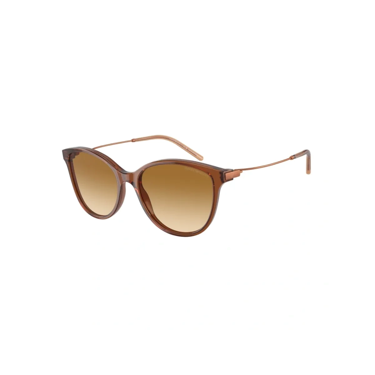 Óculos de Sol Emporio Armani 0EA4220 61103B54 Acetato Marrom Transparente com lentes na cor Marrom Degradê