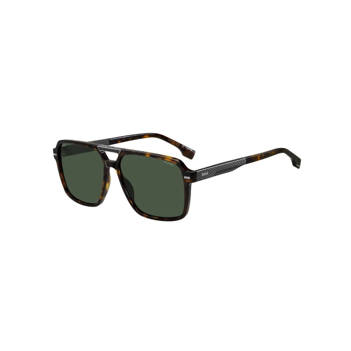 Óculos de Sol Hugo BOSS 1766/S 086 59UC Acetato Marrom Mesclado com lentes na cor Verde Polarizado