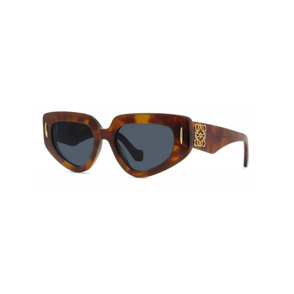 Óculos de Sol Loewe LW40160I_5153V Acetato Marrom Mesclado com lentes na cor Azul