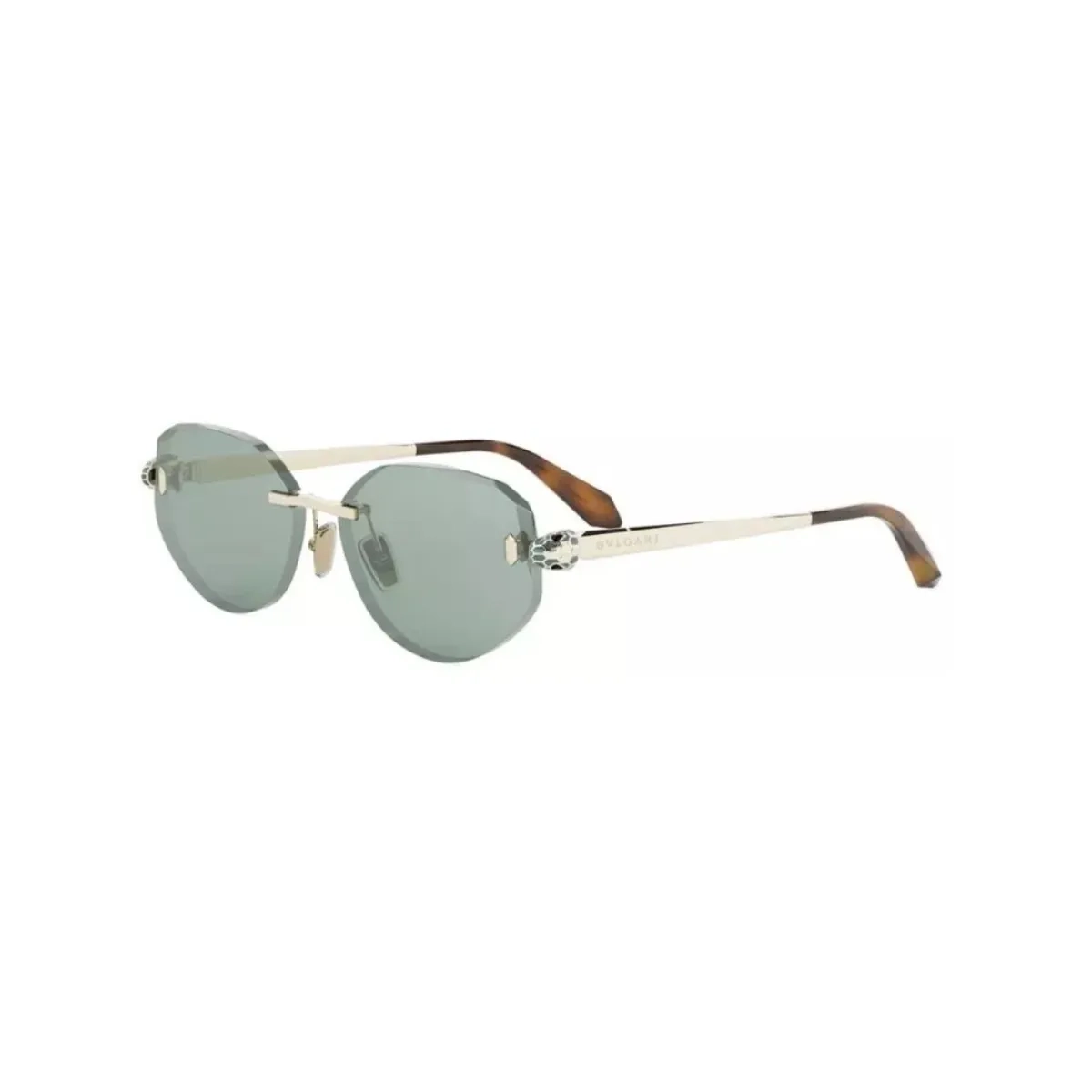 Óculos de Sol Bvlgari BV40059U_5833N Metal Dourado com lentes na cor Verde