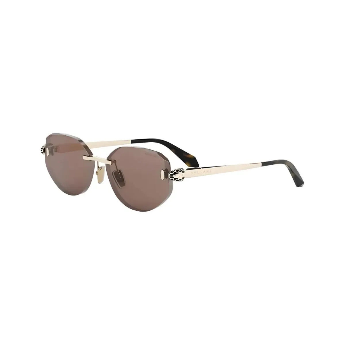 Óculos de Sol Bvlgari BV40059U_5833E Metal Dourado com lentes na cor Marrom