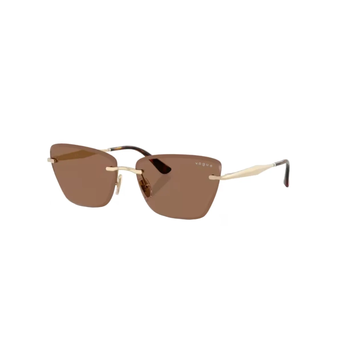 Óculos de Sol Vogue 0VO4332S 848/7359 Metal Dourado com lentes na cor Marrom