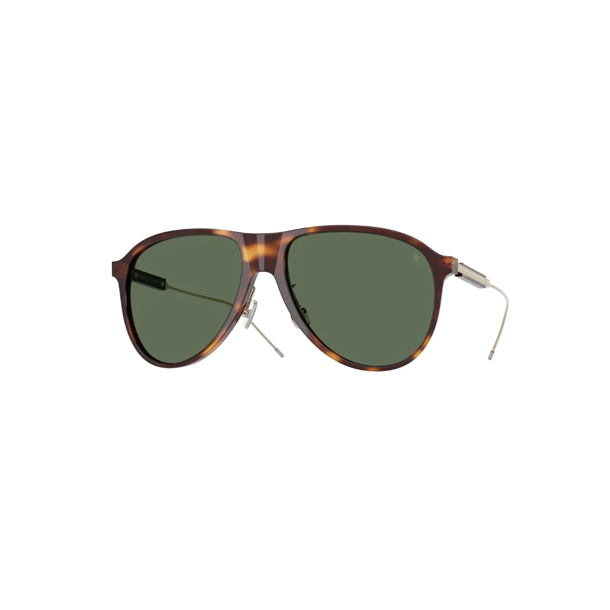 Óculos de Sol Brunello Cucinelli 0BC4011S 10339A57 Acetato Marrom Mesclado com lentes na cor Verde