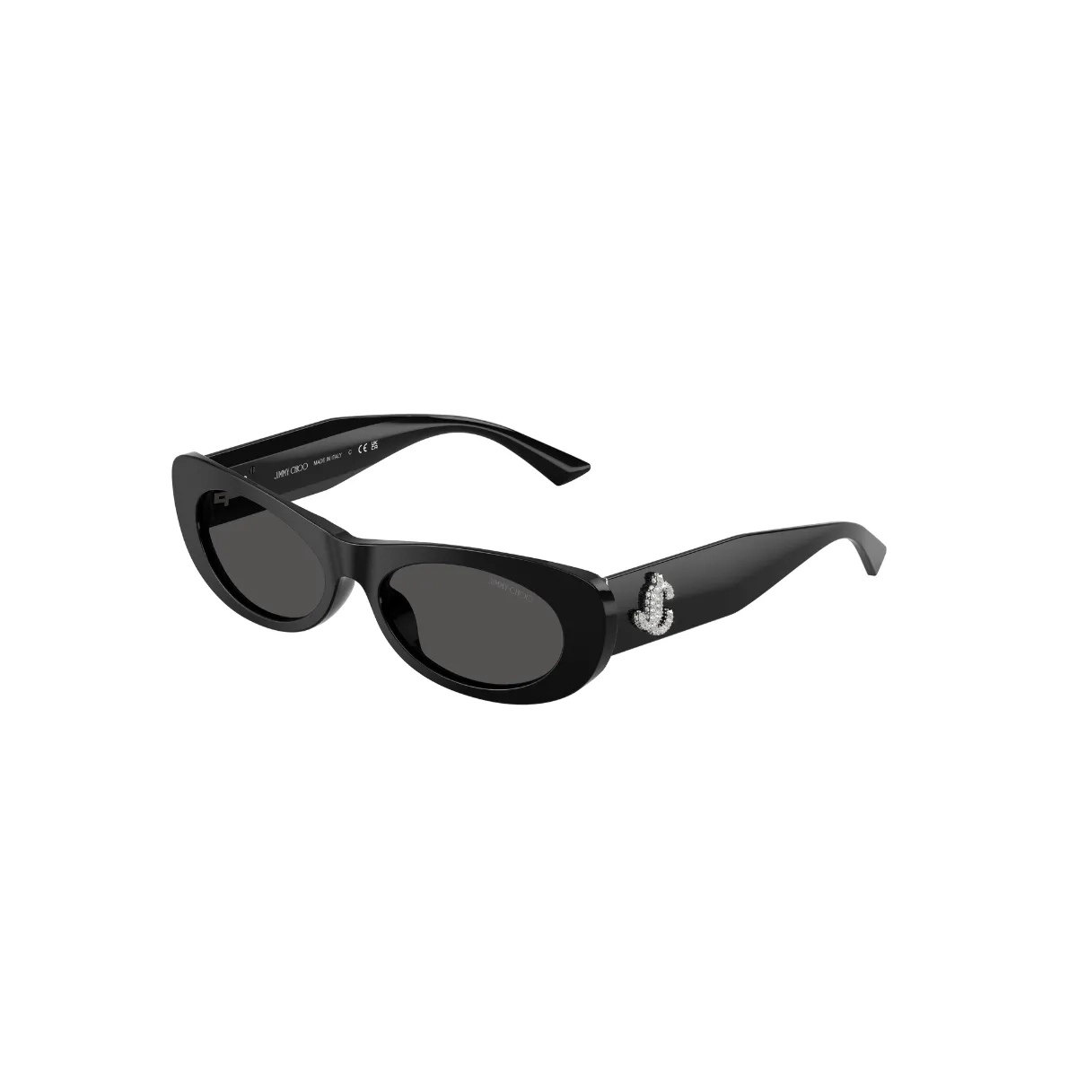 Óculos de Sol Jimmy Choo 0JC5038BU 50008754 Acetato Preto com lentes na cor Cinza Escuro
