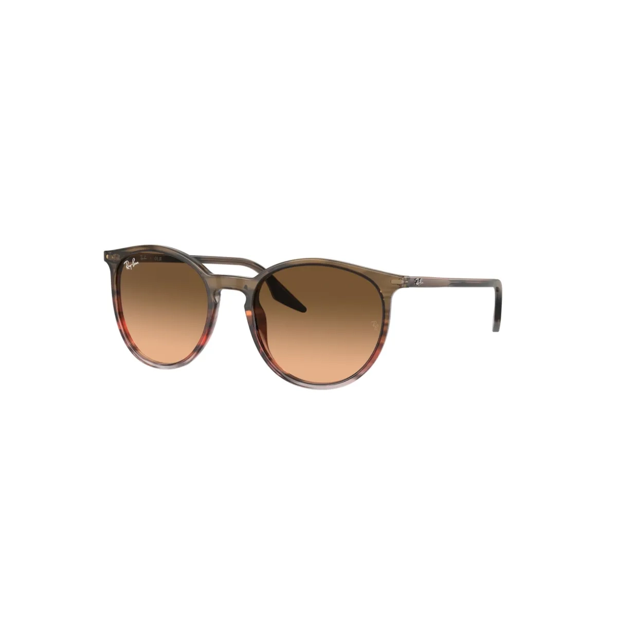 Óculos de Sol Ray-Ban 0RB2204 13953B54 Acetato Vermelho e Marrom Mesclado com lentes na cor Marrom Degradê