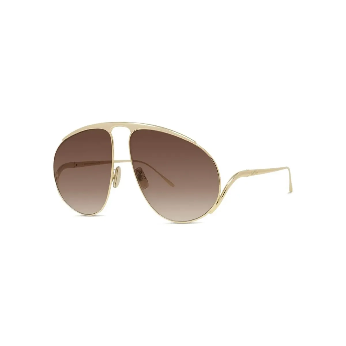 Óculos de Sol Loewe LW40180U_6130F Metal Dourado com lentes na cor Marrom