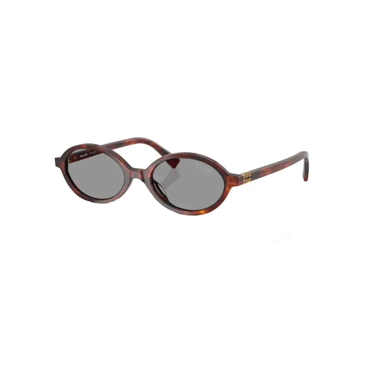 Óculos de Sol Miu Miu 0MU 04ZS 21C40O50 Acetato Marrom Mesclado com lentes na cor Cinza