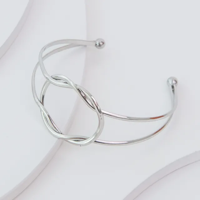 Bracelete Fio c/ Nó em Aço Inoxidável Prata