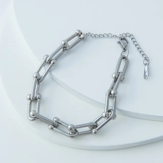 Pulseira Encaixe em Aço Inoxidável Prata