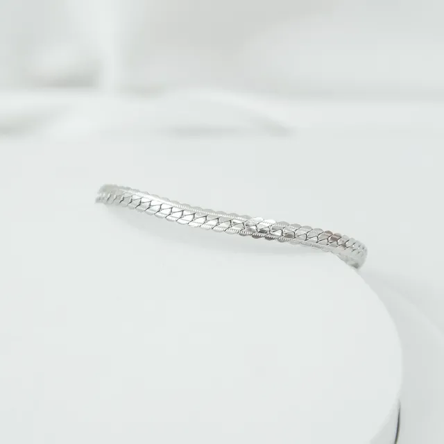 Pulseira Corrente Grumet Fita Prata em Aço Inoxidável