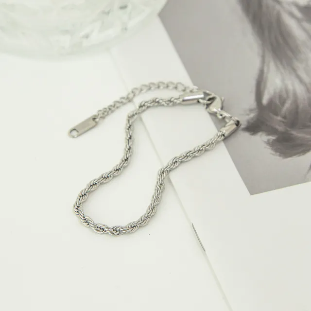 Pulseira Corrente Baiana em Aço Inoxidável Prata