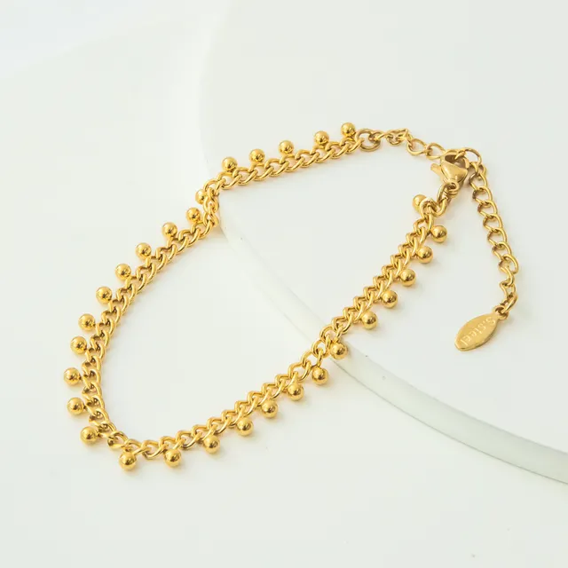 Pulseira Dourada Corrente Indiana em Aço Inoxidável