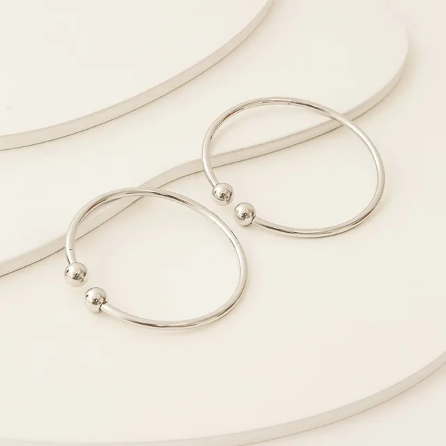 Bracelete p/ Berloques Duas Esferas em Aço Inoxidável