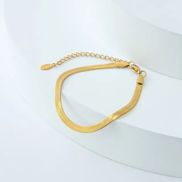 Pulseira Dourada Fita 4mm em Aço Inoxidável