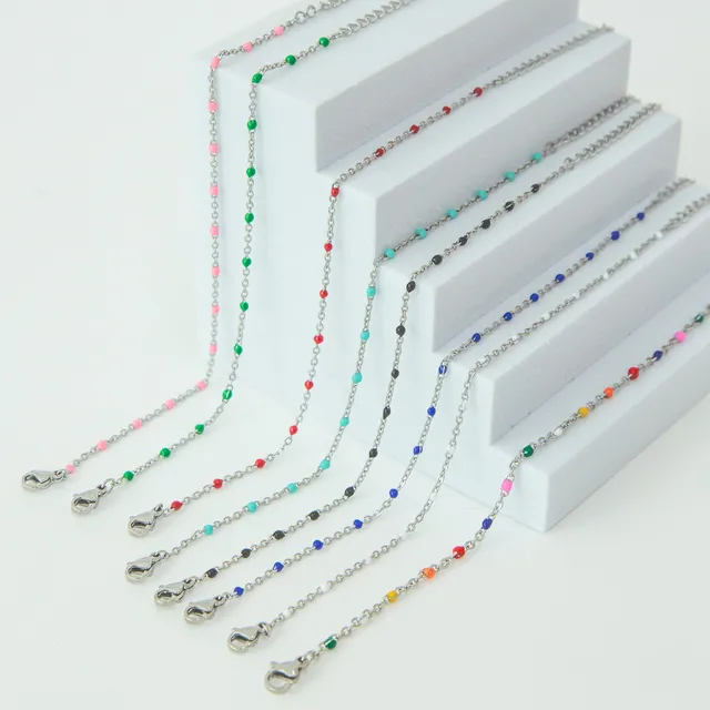 Pulseira Bolinhas Coloridas em Aço Inoxidável