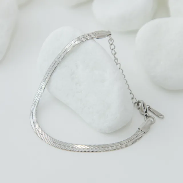 Pulseira Fita (4mm) em Aço Inoxidável Prata