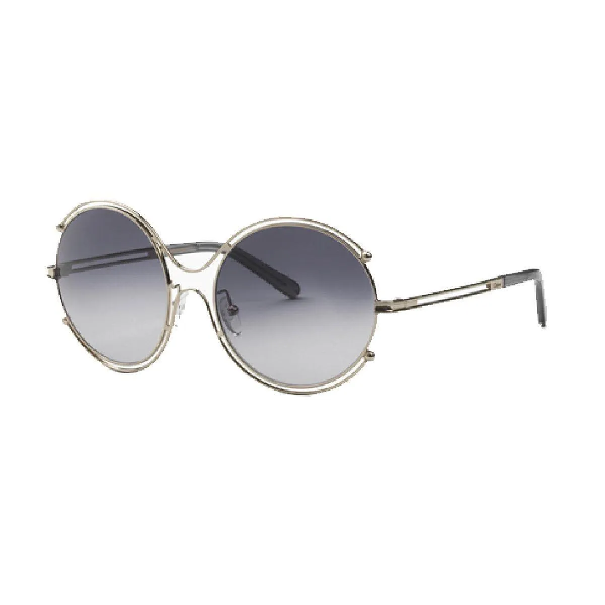 Óculos de Sol Chloé CE122S 744 59 Metal Dourado com lentes na cor Fumê Degradê
