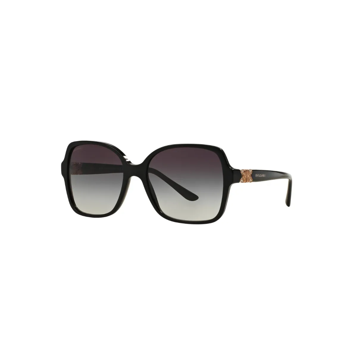 Óculos de Sol Bvlgari 0BV8164B 501/8G56 Acetato Preto com lentes na cor Fumê Degradê