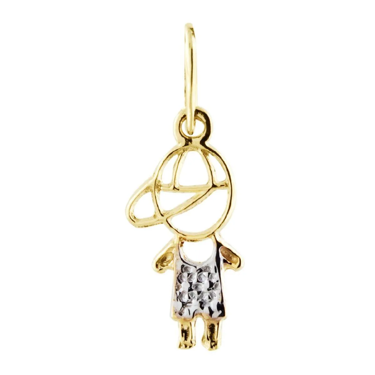 Pingente Essentials filhos menino ouro 18k macacão rodinado