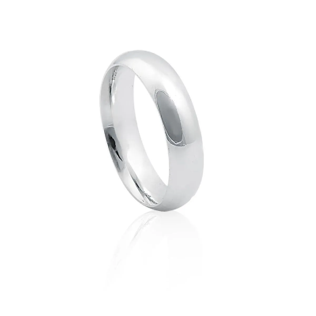 Aliança prata 925 polida abaulada 5MM