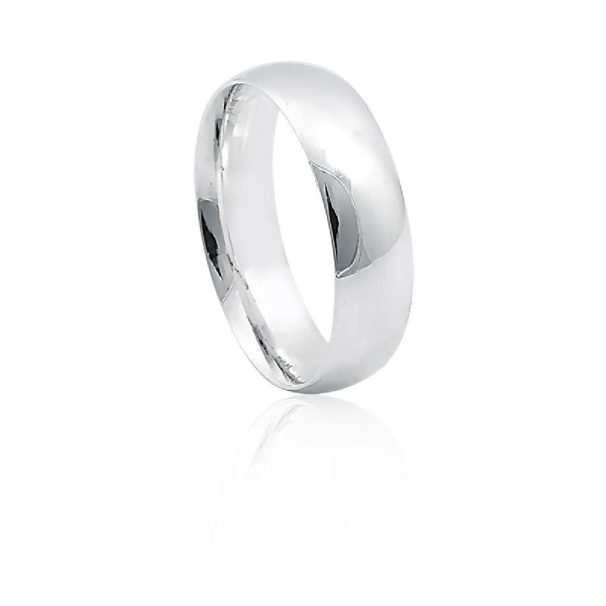 Aliança prata 925 polida 6MM