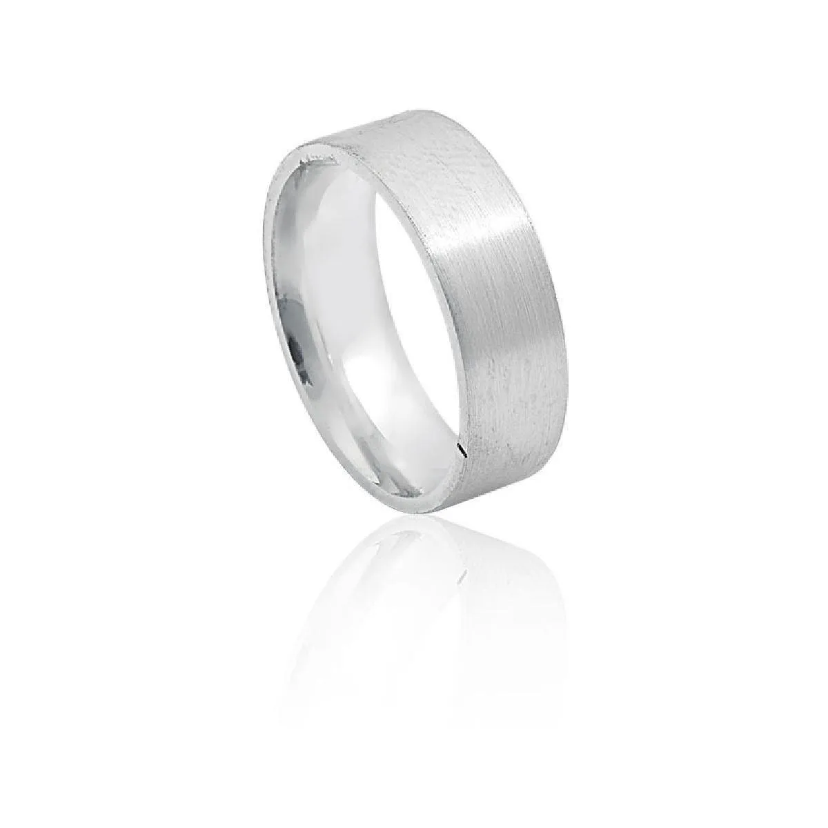 Aliança prata 925 anatômica reta fosca 5,90MM