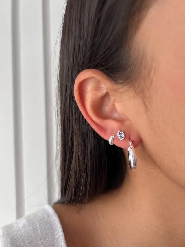 Argolinha Click Pequena 3º furo - Prata