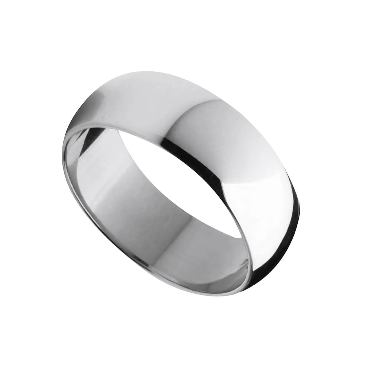 Aliança de Prata Grossa Lisa 7mm