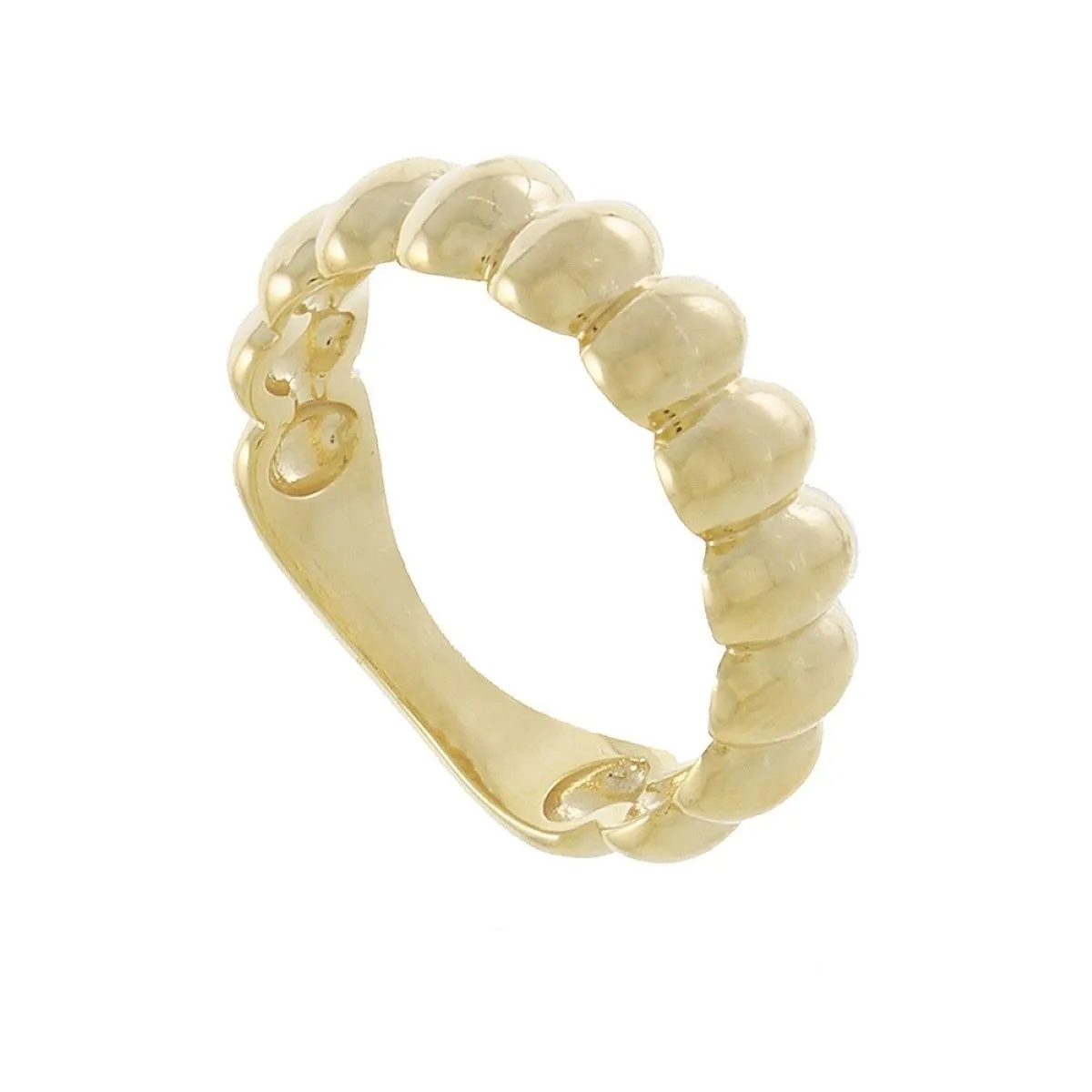 Anel Folheado a Ouro 18k Orgânico Gomos