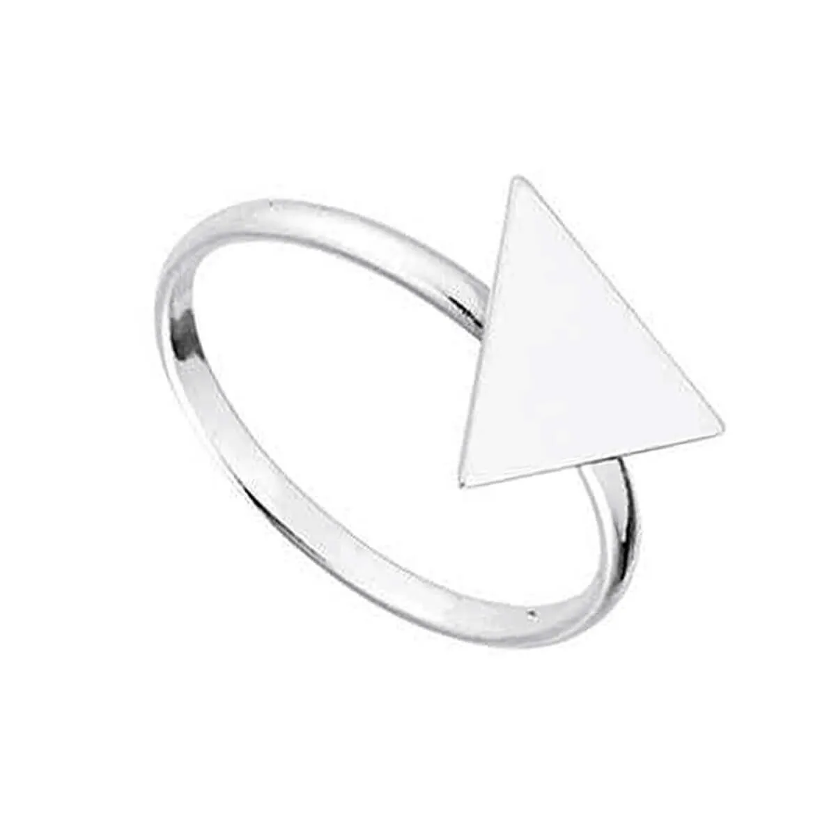 Anel Prata 925 Geométrico Triângulo Liso M