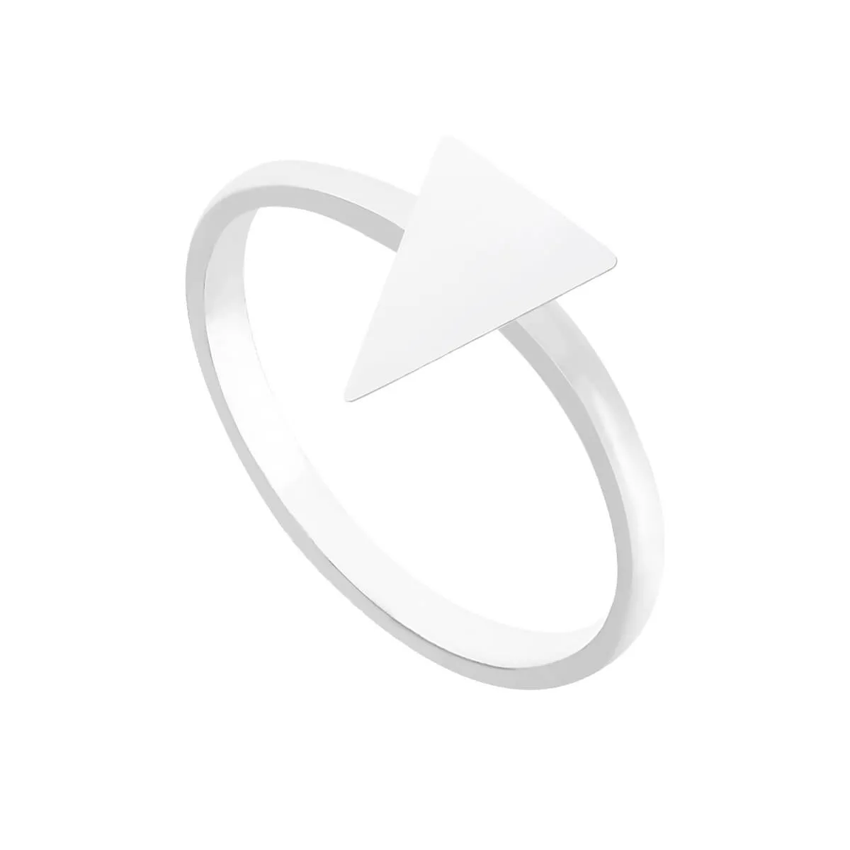 Anel Prata 925 Geométrico Triângulo Liso P