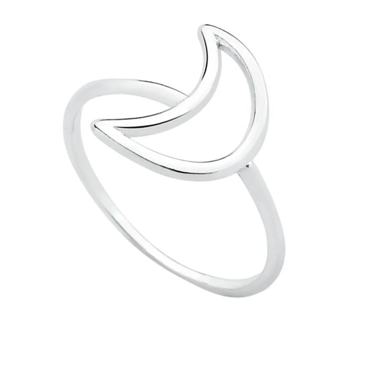 Anel Prata 925 Lua Vazada