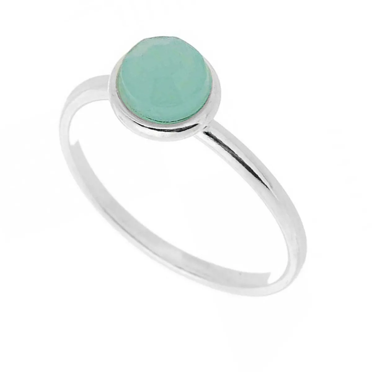 Anel Prata 925 Solitário Azul