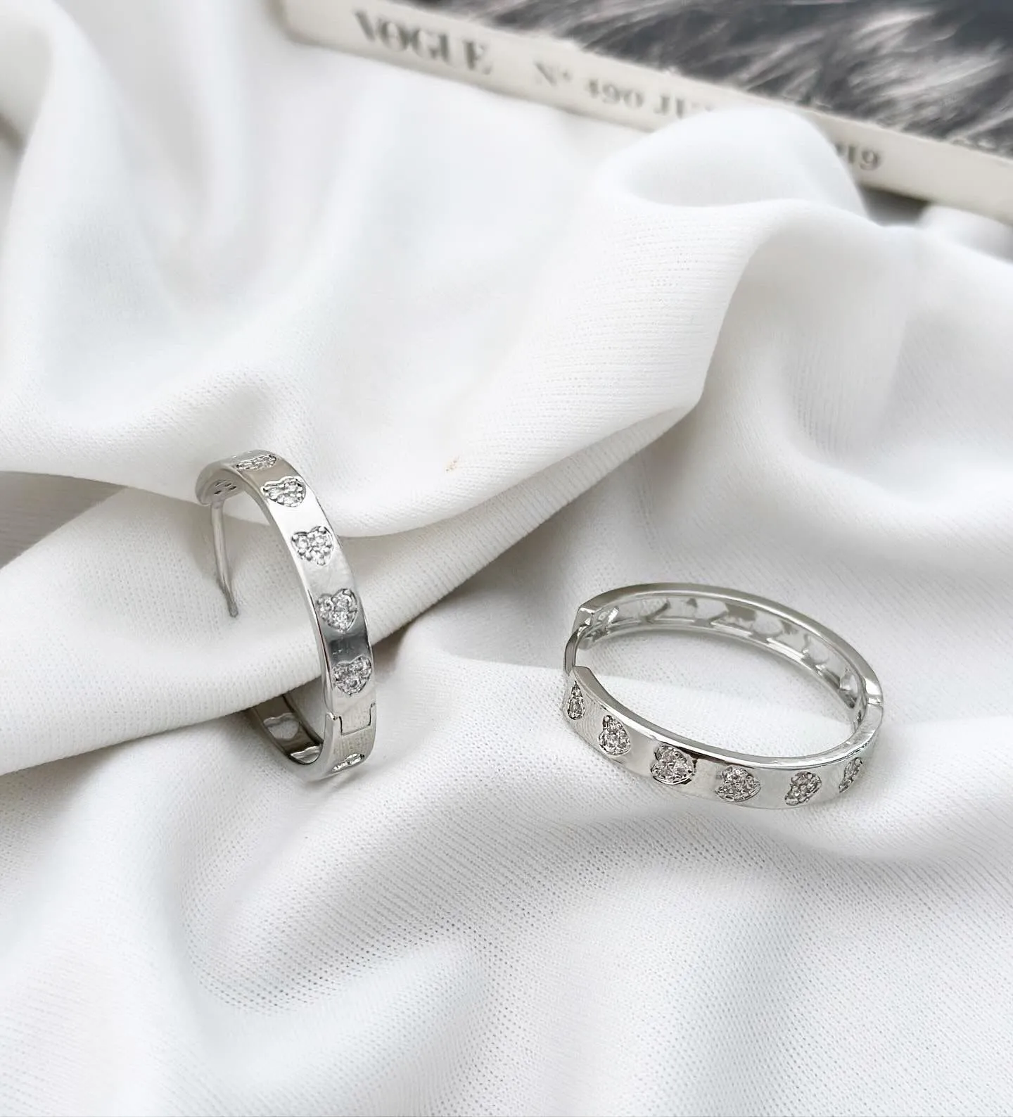 Argola Folheado Click Prata