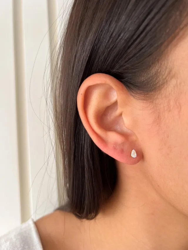 Brinco Mini Gota Cristal - Dourado