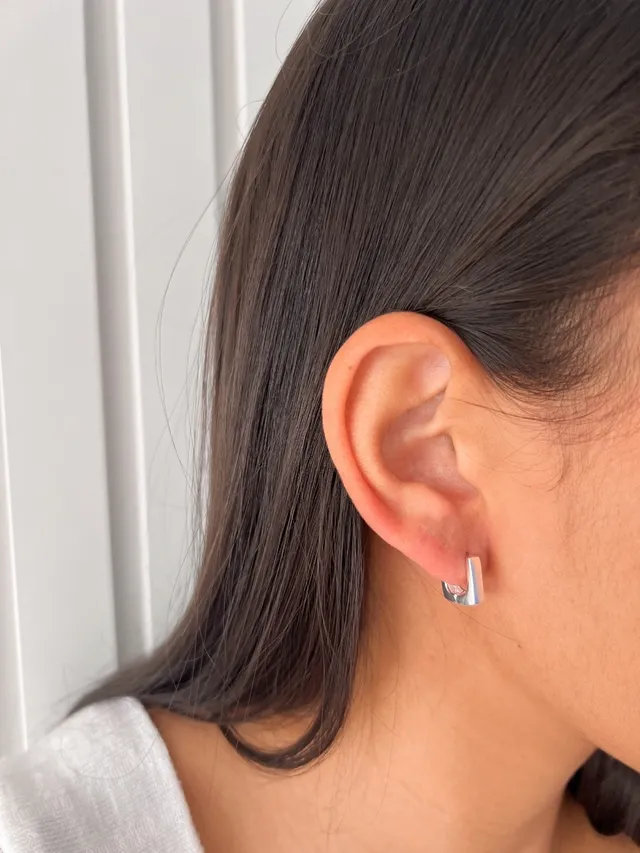 Argola Quadrada - Prata