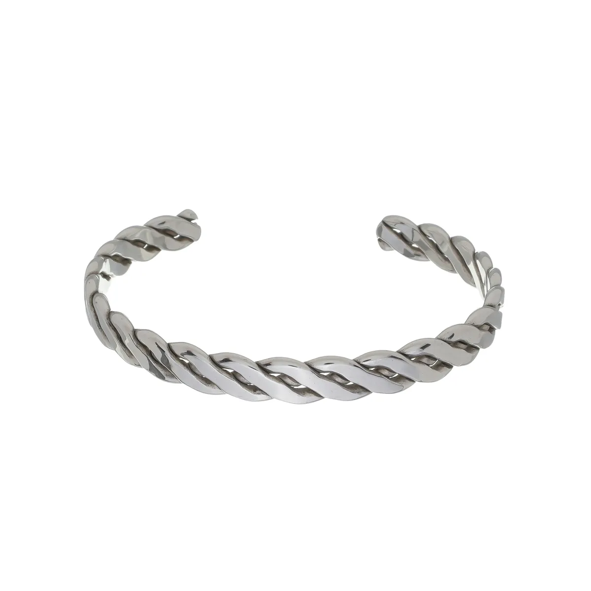 Bracelete Aço Inoxidável Masculino Aro Trançado