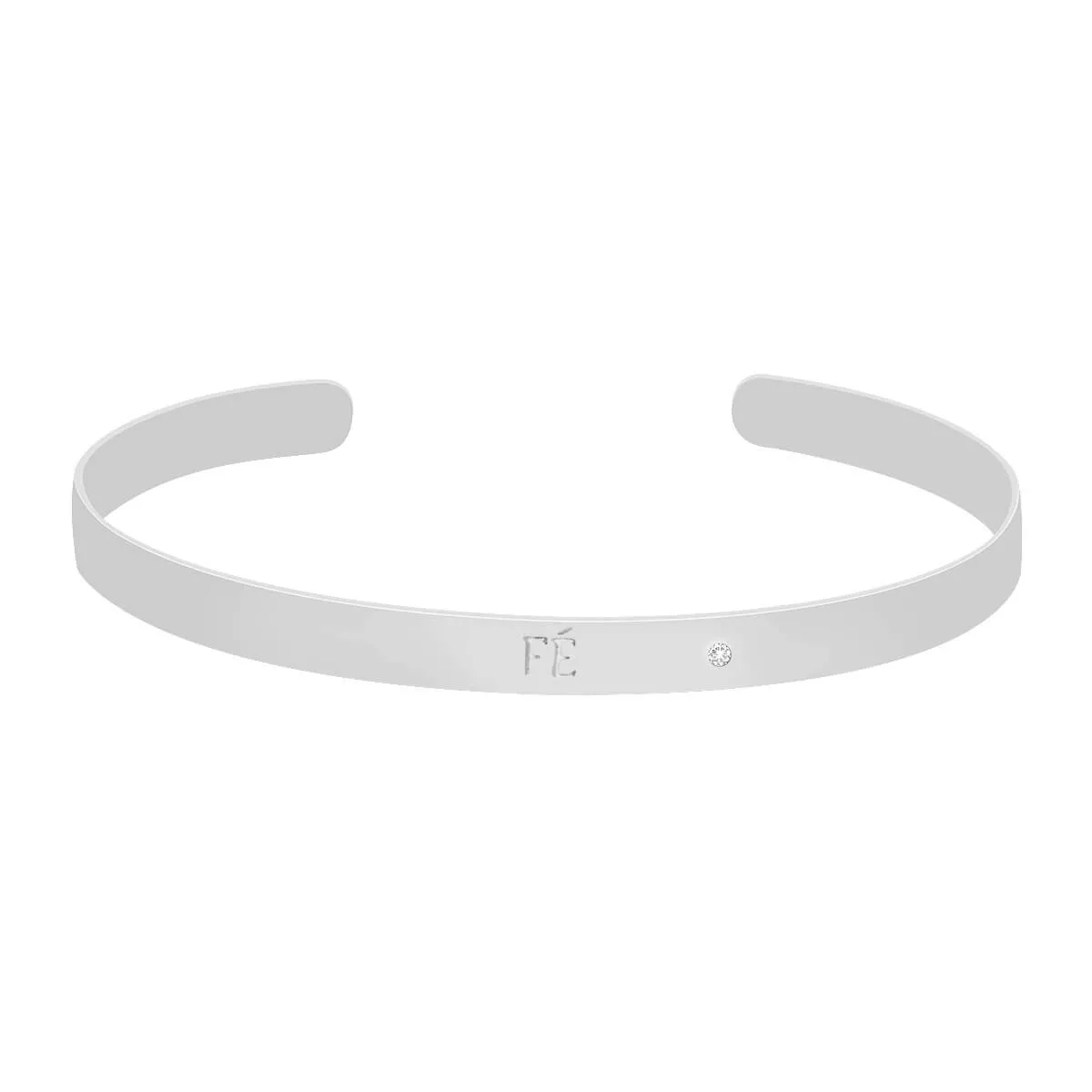 Bracelete Folheado a Ródio Fé M