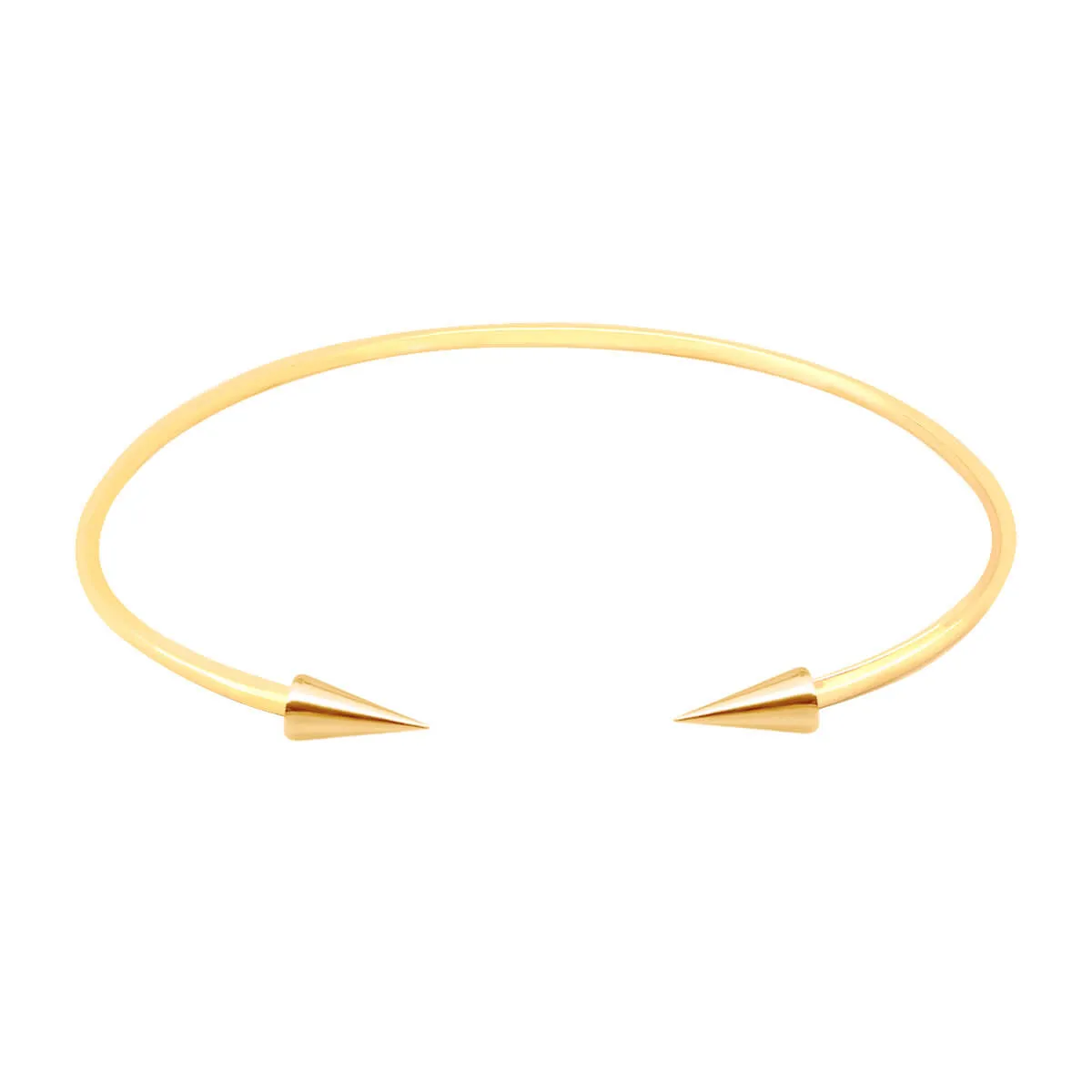 Bracelete Folheado Ouro 18k Regulável Liso Spikes