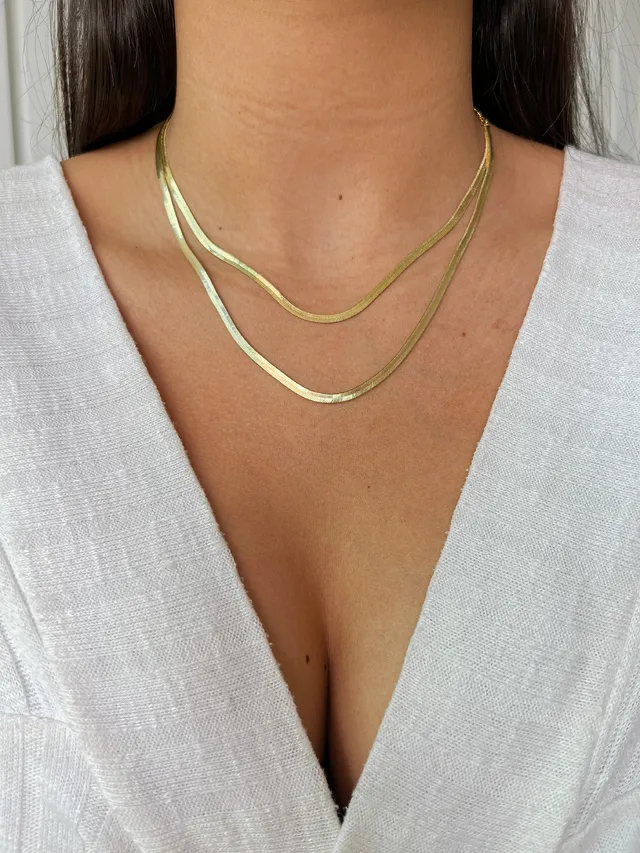 Colar Santorini Duplo Fita - Dourado