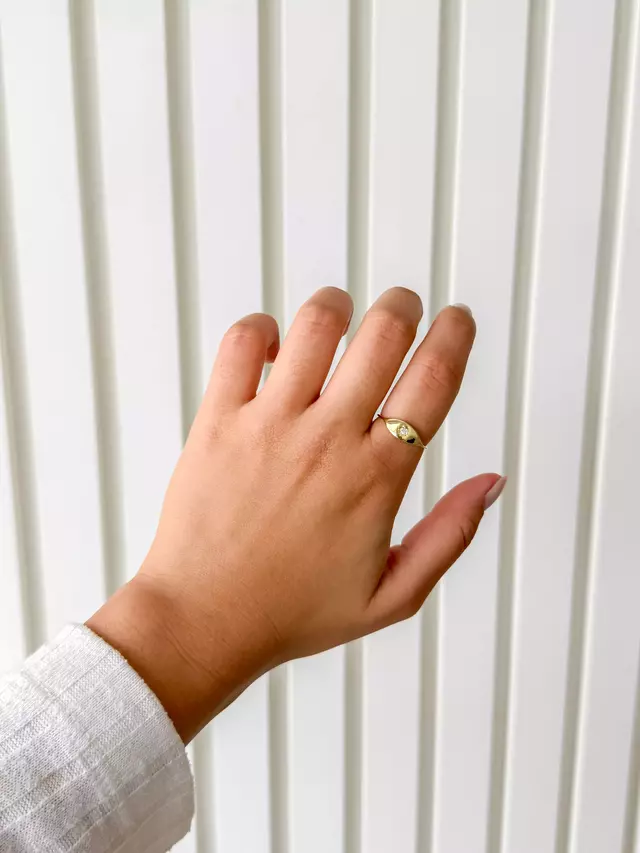 Anel Estrela Cravejada - Dourado