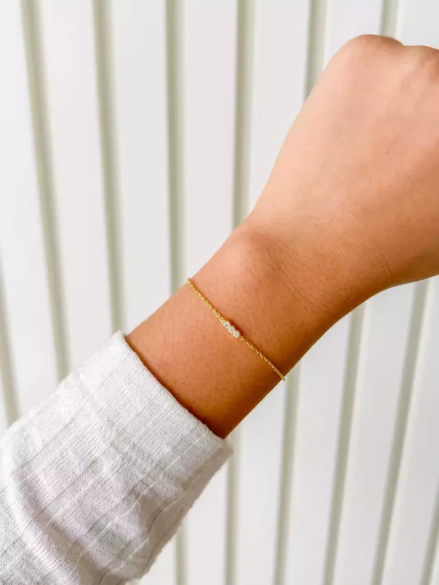 Pulseira Palito Cravejado - Dourada