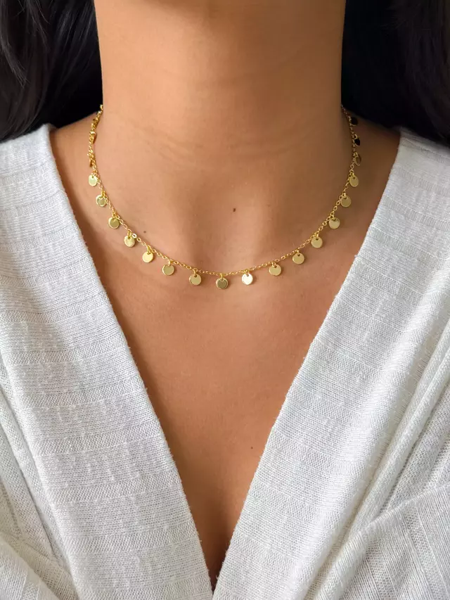 Choker Medalha Redonda - Dourada