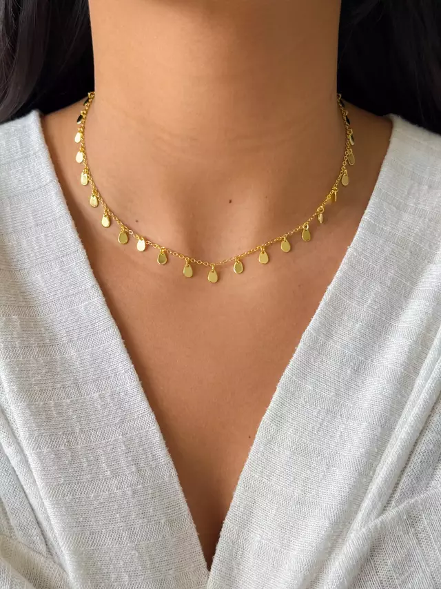 Choker Medalha Gota - Dourada